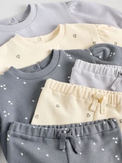 Next Gris anthracite & Crème - Ensemble 6 pièces pour bébé sweat et jogging (0mois2ans)