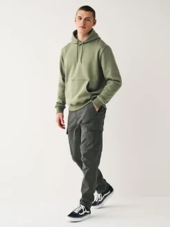 Next - Slim Fit (Slim Fit) - Pantalon cargo stretch en coton Gris anthracite Clearance