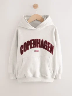 Next - Sweat à capuche (3-16 ans) Gris avec noms de villes New