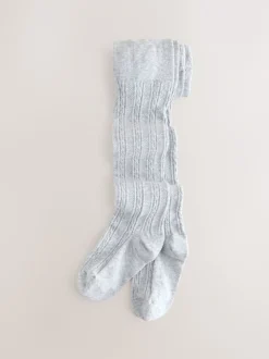 Next Gris avoine noire et bleu marine - Lot de 5 collants en torsades de coton riche Outlet