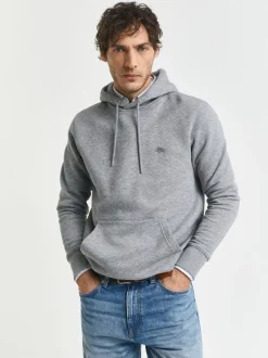 Gant Gris chiné - Pull Over - Sweat-shirt à capuche Regular Shield Best