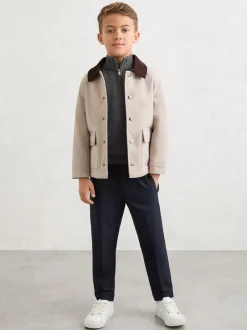 Reiss - Pull Blackhall à quart de zip en laine mérinos Gris chiné Derby Online