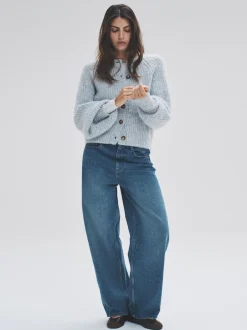 The Set Gris chiné/bleu clair - lot de 2 cardigans côtelés en maille épaisse Online