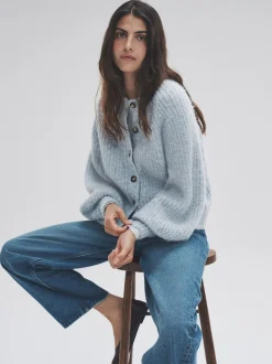 The Set Gris chiné/bleu clair - lot de 2 cardigans côtelés en maille épaisse Online