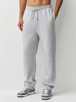 Next Gris chiné/bleu marine - Lot de 2 pantalons de jogging épais à dos brosse droit Sale