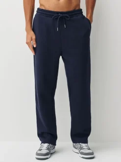 Next Gris chiné/bleu marine - Lot de 2 pantalons de jogging épais à dos brosse droit Sale