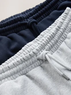 Next Gris chiné/bleu marine - Lot de 2 pantalons de jogging épais à dos brosse droit Sale