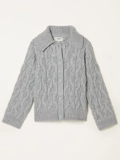 Fat Face Gris clair - Cardigan FatFace en maille à col Online