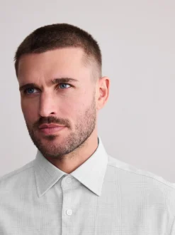 Next Gris clair à carreaux - Chemise Signature Premium texturée Best