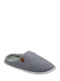 Dunlop Gris clair - Chaussons mules matelassés homme Clearance