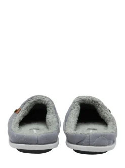Dunlop Gris clair - Chaussons mules matelassés homme Clearance