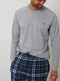 Threadbare - Ensemble pyjama Blend manches longues Gris clair Outlet