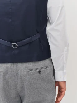 Next Gris clair - Gilet de costume en laine Blend texturée