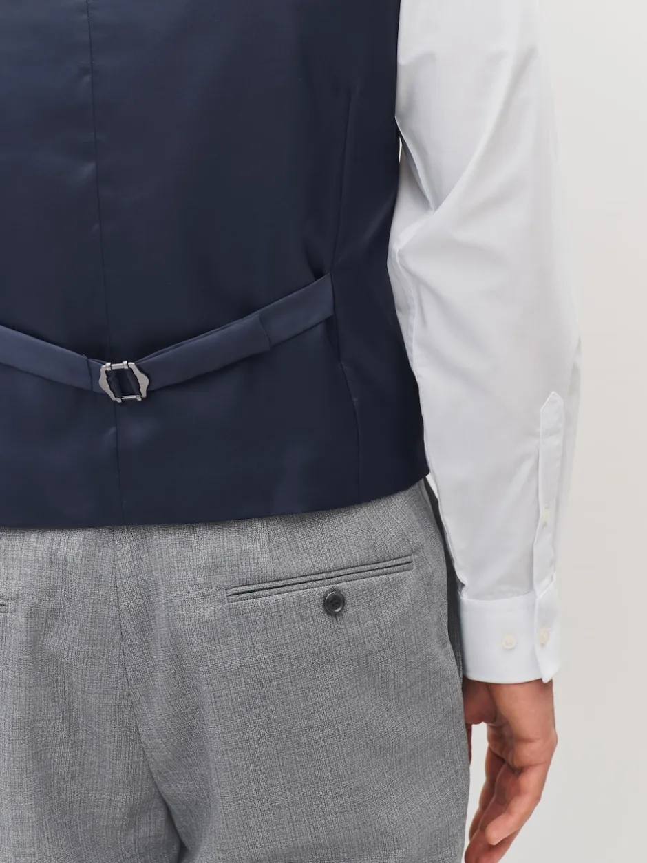 Next Gris clair - Gilet de costume en laine Blend texturée