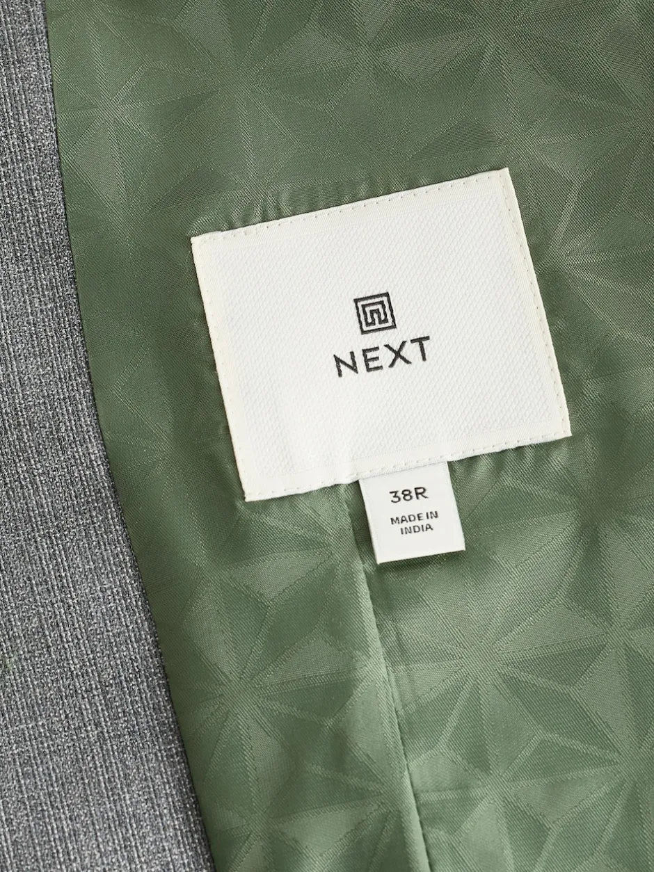Next Gris clair - Gilet de costume en laine Blend texturée