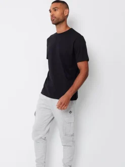 Threadbare Gris clair - Jogging style cargo Online