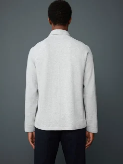 Next Gris clair - Manches longues - Polo texturé à manches longues gaufré Discount