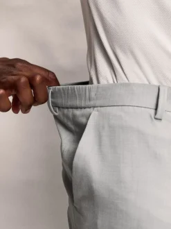 Next Gris clair - Moulant - Pantalons extensibles à taille élastiquée Motionflex New