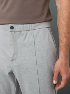 Next Gris clair - Pantalon élégant à taille élastique avec contenu en laine Clearance