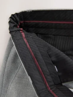 Next Gris clair - Pantalons élégants texturés coupe classique avec ceinture extensible Sale