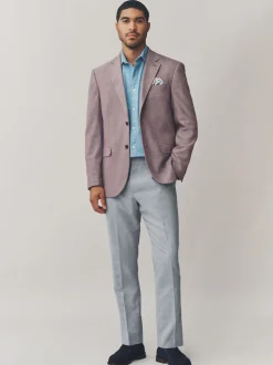 Next Gris clair - Pantalons élégants texturés coupe classique avec ceinture extensible Sale