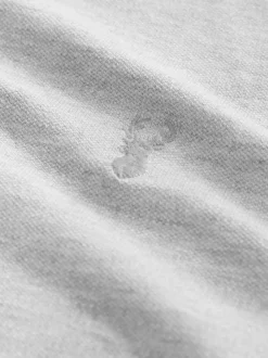 Next - Ajustement régulier - Polo Manches courtes Pique Gris clair chiné Clearance