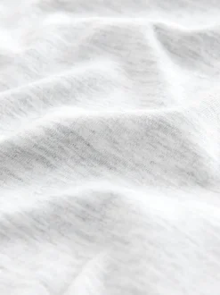 Next - Slim Fit (Slim Fit) - T-shirt Essential Col rond en coton Gris clair chiné Outlet