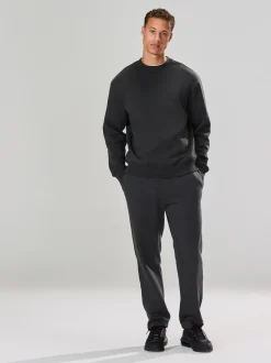 Next - Ajustement régulier - Sweat-shirt épais à Col rond riche en coton Gris d'ardoise Clearance