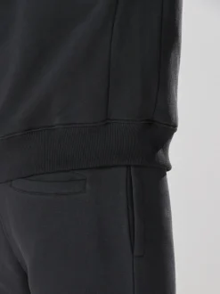 Next - Ajustement régulier - Sweat-shirt épais à Col rond riche en coton Gris d'ardoise Clearance