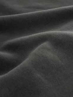 Next - Ajustement régulier - Sweat-shirt épais à Col rond riche en coton Gris d'ardoise Clearance