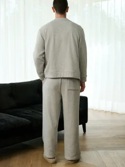 Next Gris d'ardoise - Jogging doublé en velours à ourlet ouvert Sale