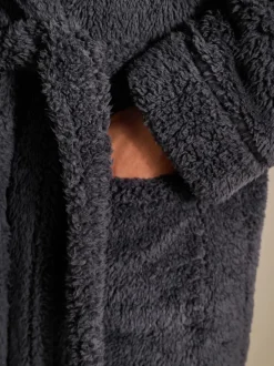 Next Gris d'ardoise - Peignoir imitation peau de mouton New