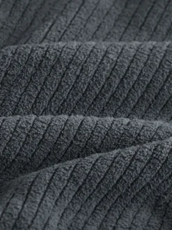 Next Gris d'ardoise - Sweat-shirt à capuche Borg à texture côtelée Discount