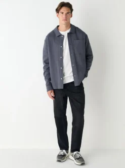 Next Gris d'ardoise - Veste-chemise à bouton-chemise à texture linéaire Hot