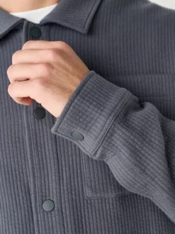 Next Gris d'ardoise - Veste-chemise à bouton-chemise à texture linéaire Hot