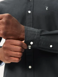 Next - Slim Fit (Slim Fit) - Chemise Oxford à manches longues Gris de charbon de bois New