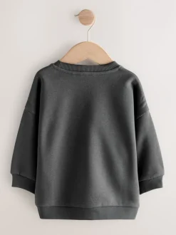 Next - Sweat imprimé All-over Col rond (3mois -7ans) Gris de charbon de bois Online