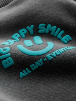 Next - Sweat imprimé All-over Col rond (3mois -7ans) Gris de charbon de bois Online