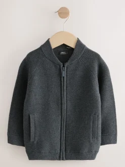 Next - Cardigan zippé (3mths-7yrs) Gris de charbon de bois Sale