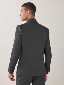 Next Gris de charbon de bois - - Veste de costume à deux boutons Skinny Fit (Skinny Fit) Hot