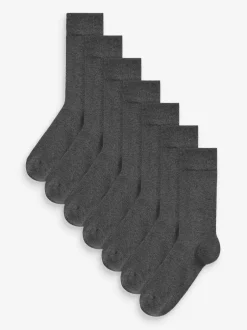 Next - Lot de 7 - Chaussettes riches en coton pour homme Gris de charbon de bois Best