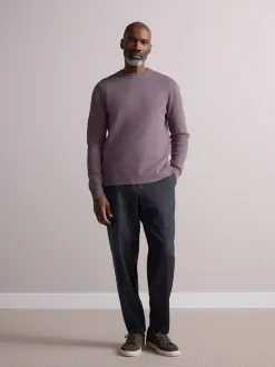 Next Gris de charbon de bois - Pantalons Habillé texturés à taille élastiquée en laine Online