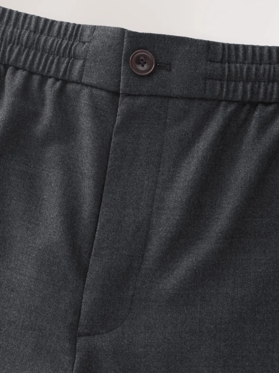 Next Gris de charbon de bois - Pantalons Habillé texturés à taille élastiquée en laine Online