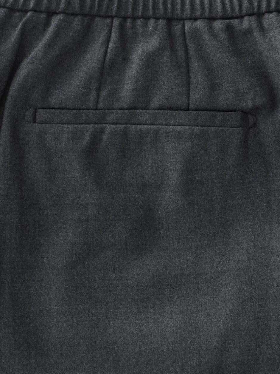 Next Gris de charbon de bois - Pantalons Habillé texturés à taille élastiquée en laine Online