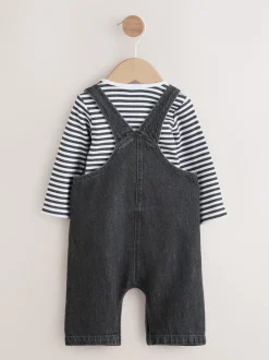 Next Gris de charbon de bois - Ensemble salopette et body en jean bébé (0 mois-2 ans) Best