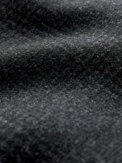 Next Gris de charbon de bois - Manteau Epsom à carreaux riches en laine avec revers bordé de fourrure Hot