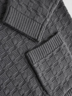 Next Gris de charbon de bois - Ensemble bébé pull et legging en tricot texturé 100 % coton (0mois -3ans)