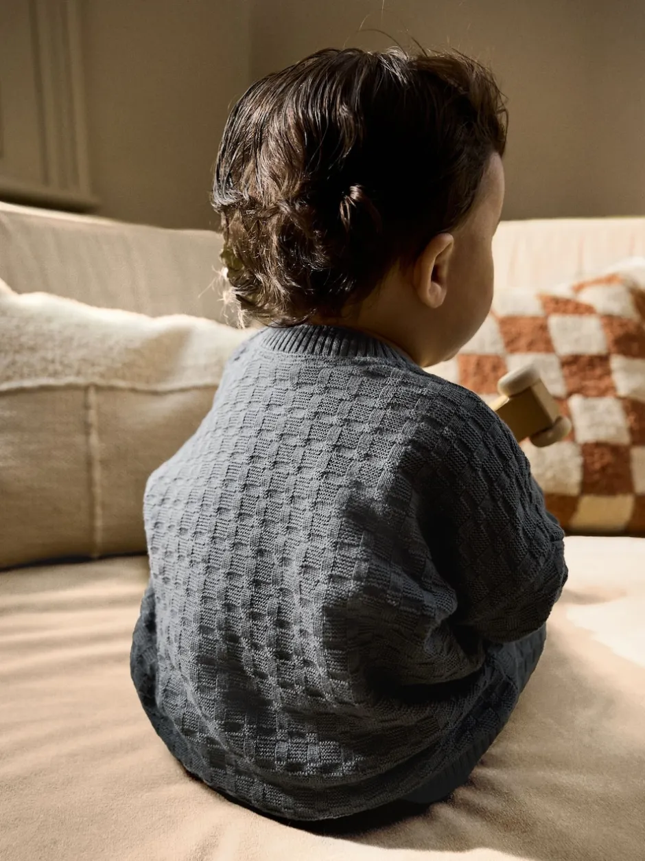 Next Gris de charbon de bois - Ensemble bébé pull et legging en tricot texturé 100 % coton (0mois -3ans)