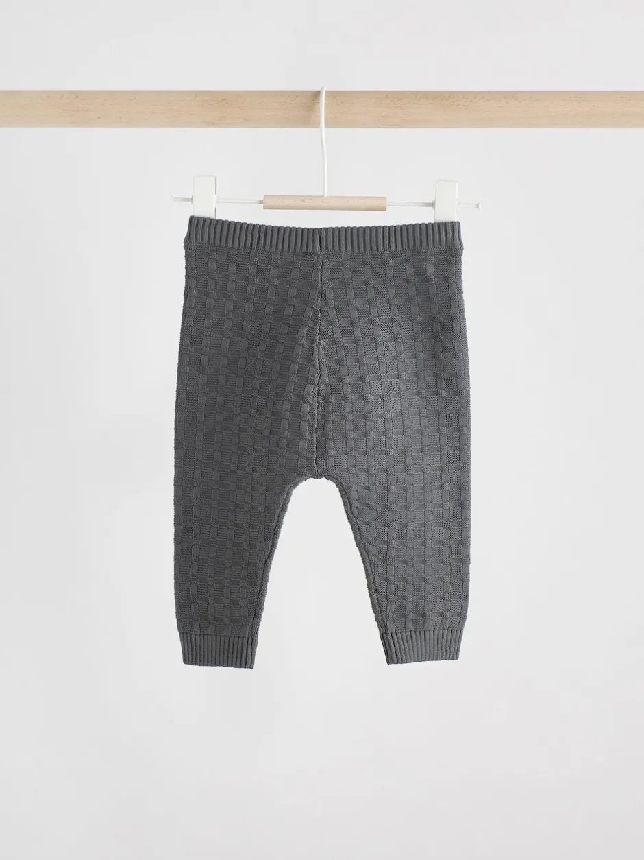 Next Gris de charbon de bois - Ensemble bébé pull et legging en tricot texturé 100 % coton (0mois -3ans)