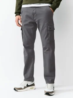 Next Gris de charbon de bois - Pantalon cargo coupe ajustée Motionflex stretch Clearance